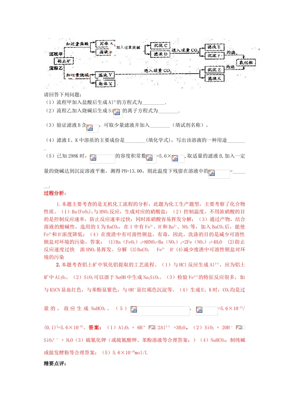 江苏省2013届高三化学二轮复习 专题25 怎样进行化工生产流程解题突破精品学案_第2页