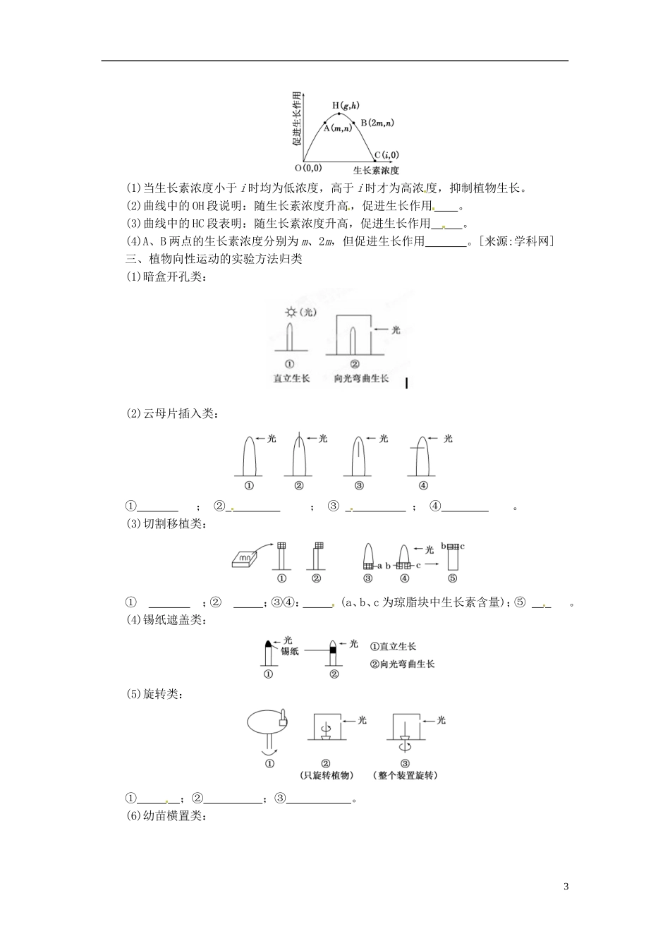 江苏省如东县马塘中学2013届高三生物二轮复习 专题六第3部份植物激素调节学案 苏教版 _第3页