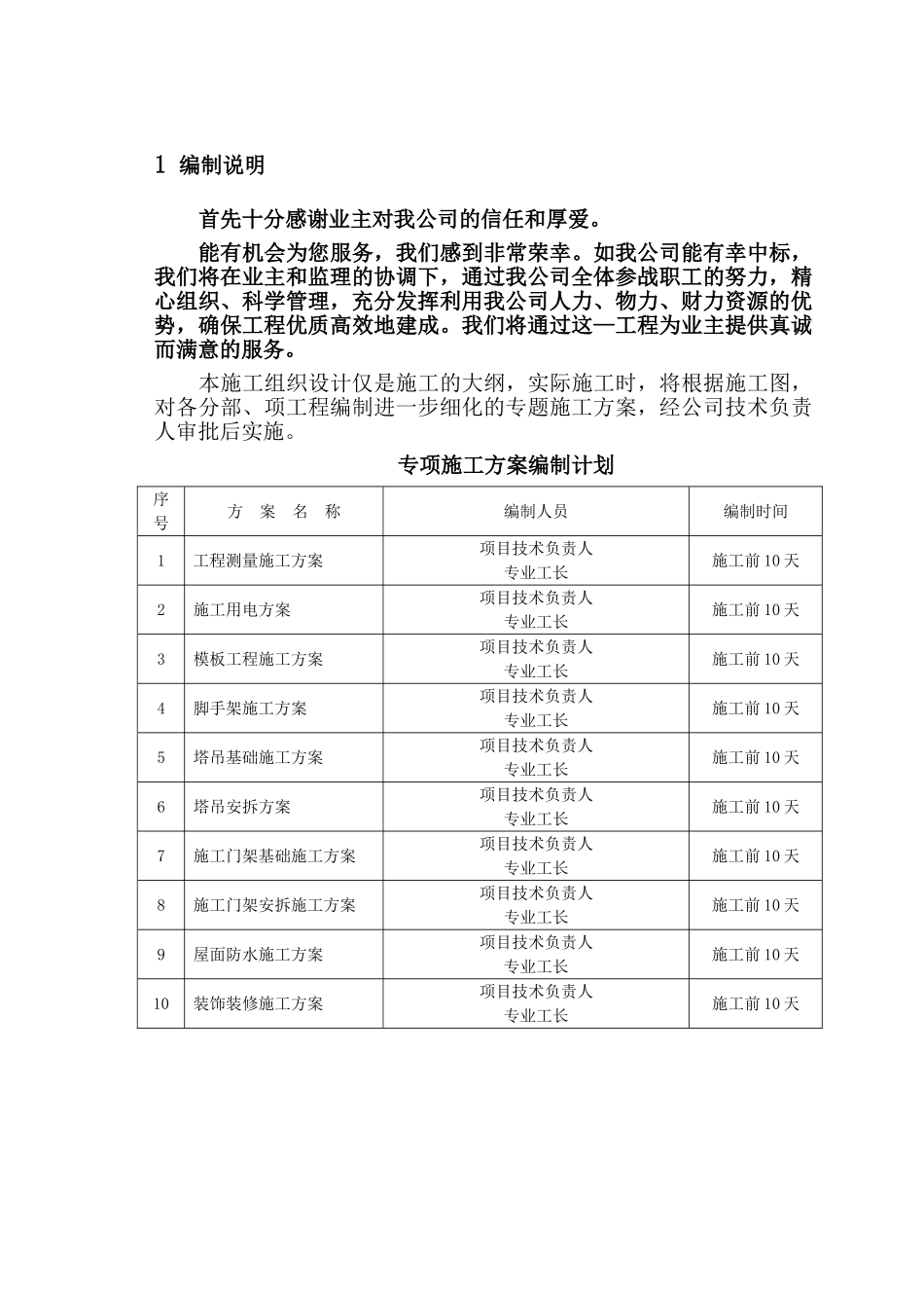 商住楼10#工程投标方案_第1页