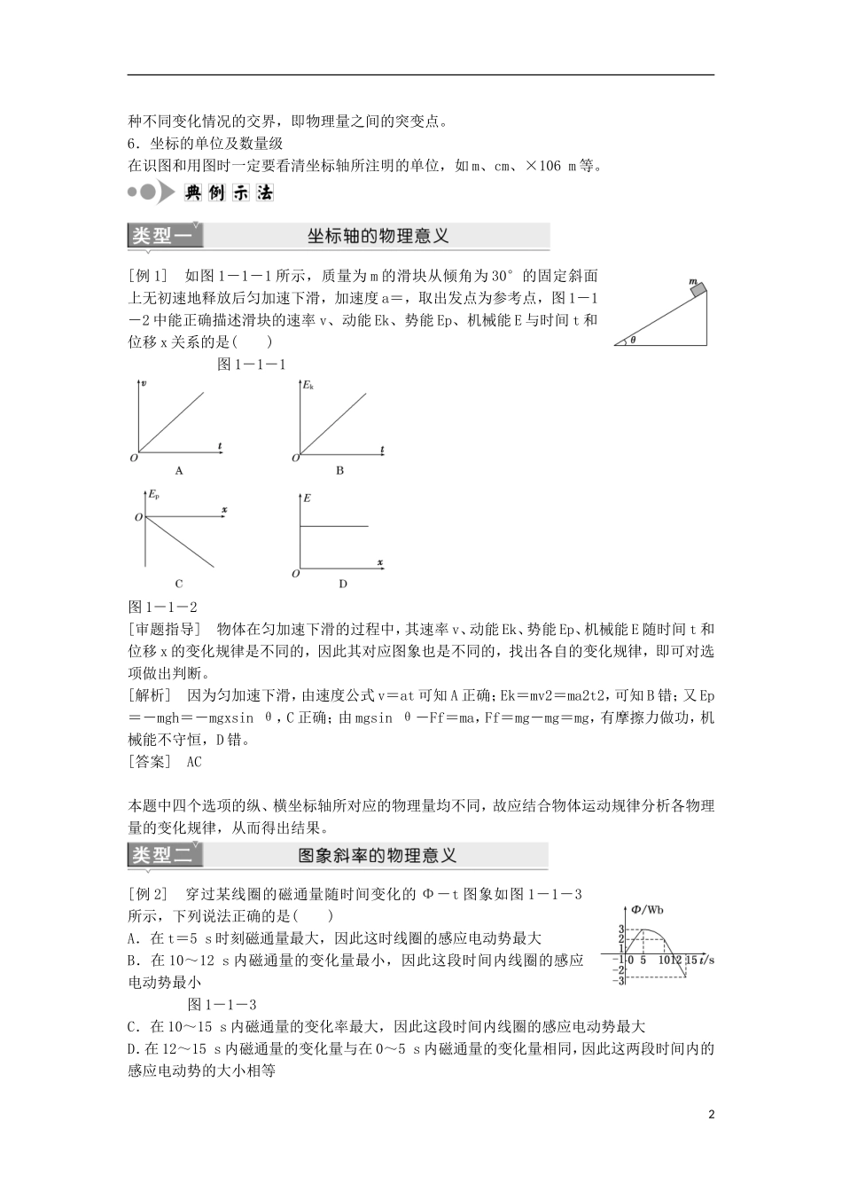江苏省2013届高三物理二轮复习 专题1第1讲 图象问题学案_第2页