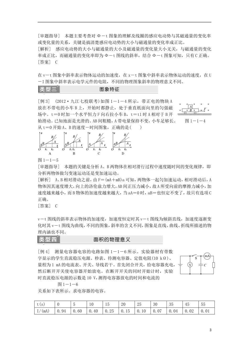 江苏省2013届高三物理二轮复习 专题1第1讲 图象问题学案_第3页