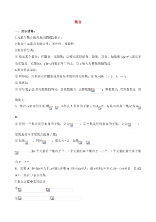 江苏省南师大附中2009精品学案 集合与逻辑1集合X