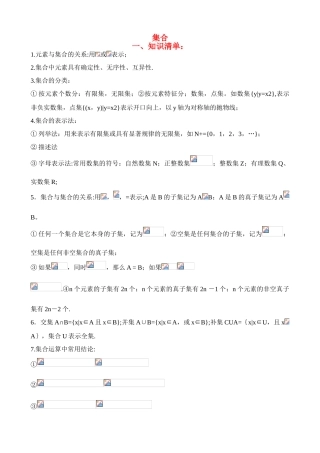江苏省南师大附中2009精品学案 集合与逻辑1集合X教师版