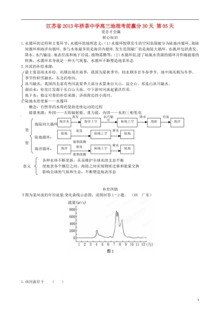 江苏省2013年栟茶中学高三地理考前赢分30天 第05天