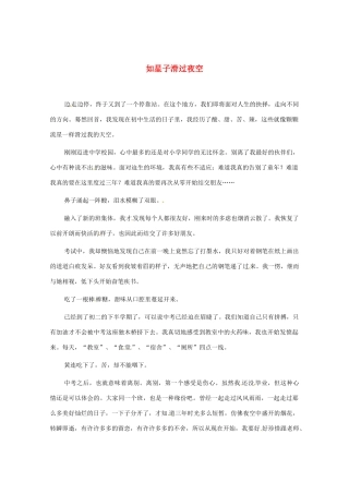 江苏省启东市东海中学高中语文学生征文 如星子滑过夜空1素材