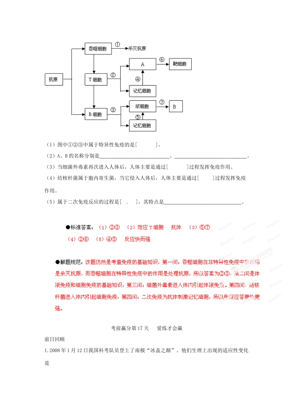 江苏省2013年栟茶中学高三生物考前赢分30天 第17天_第3页