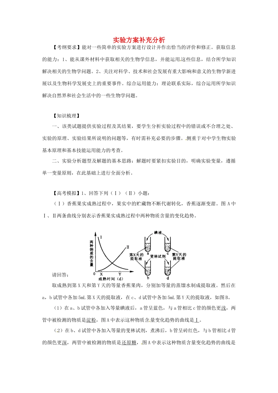江苏省2014年高三生物实验专题教案（6） 苏教版_第1页