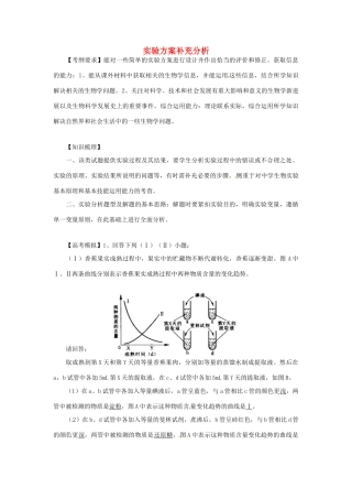 江苏省2014年高三生物实验专题教案（6） 苏教版