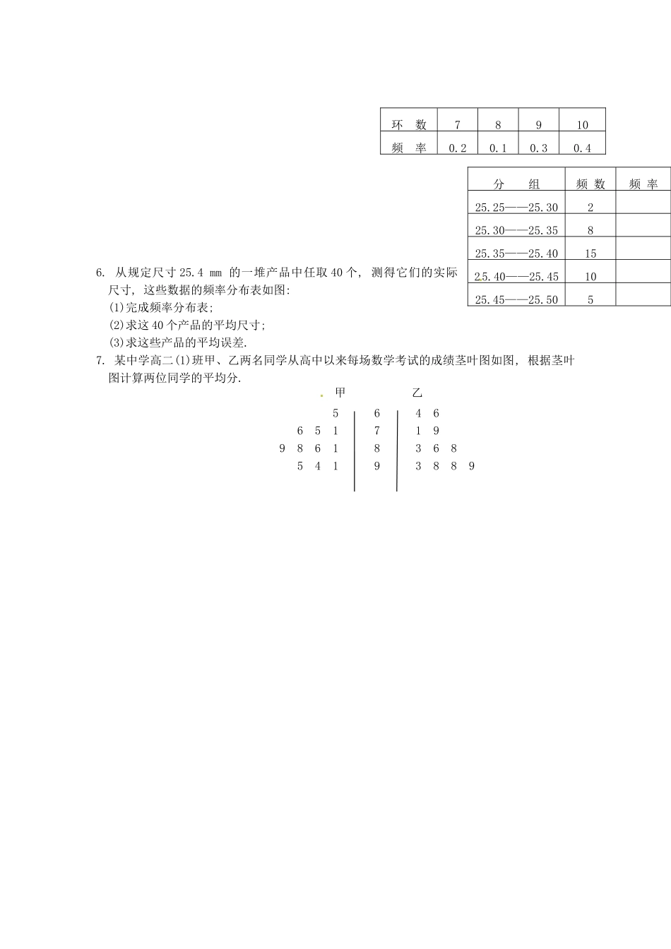 江苏省响水中学高三数学 第28课时 平均数及其估计复习学案 新人教A版_第3页