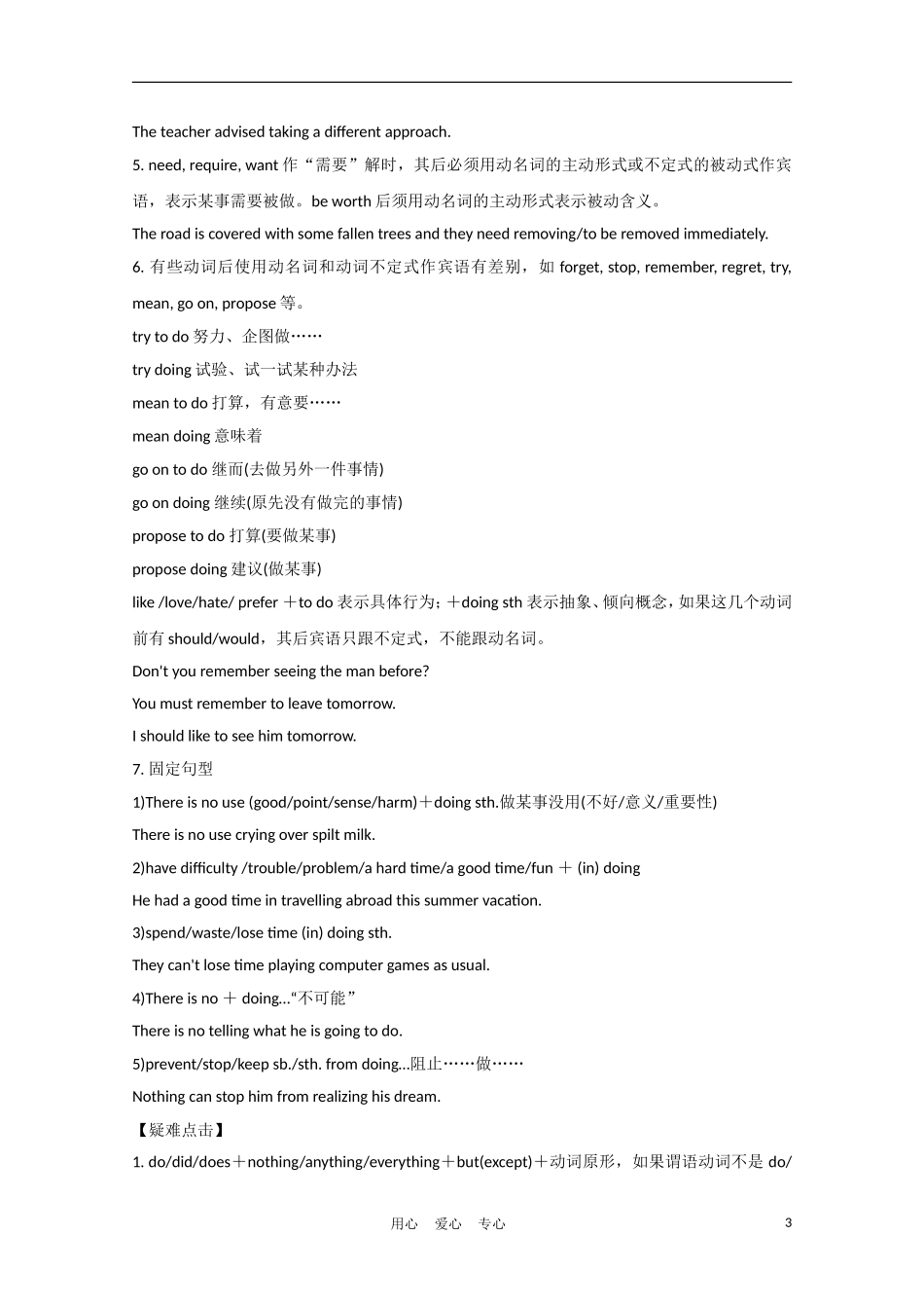 江苏省2012届高考英语一轮复习 语法部分 第10讲 非谓语动词精品学案 牛津译林版_第3页