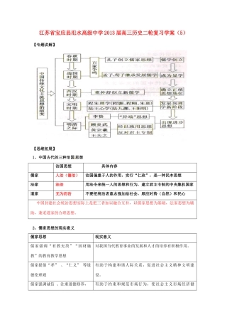江苏省宝应县氾水高级中学2013届高三历史二轮复习学案（5）