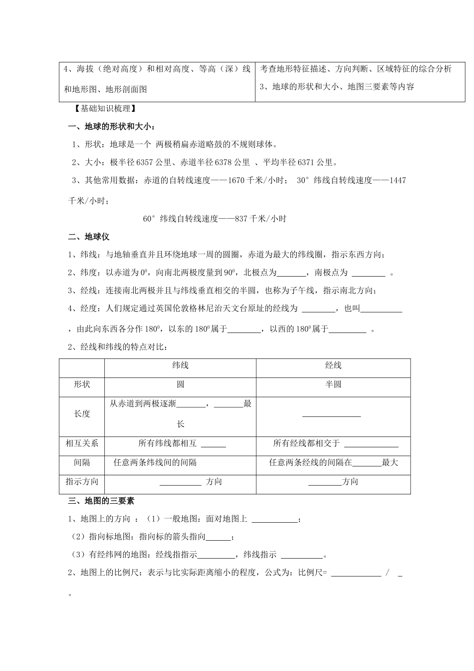 江苏省常州市高考地理复习学案 1-1.1《地球与地图》 新人教版必修2_第2页