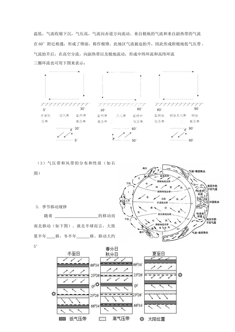 江苏省常州市高考地理复习学案 1-2.2《气压带和风带》 新人教版必修2_第2页
