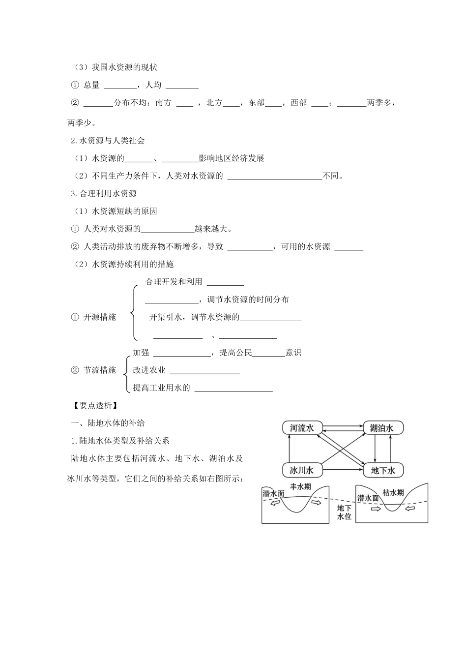 江苏省常州市高考地理复习学案 1-3.1《自然界的水循环 水资源的合理利用》 新人教版必修2_第3页