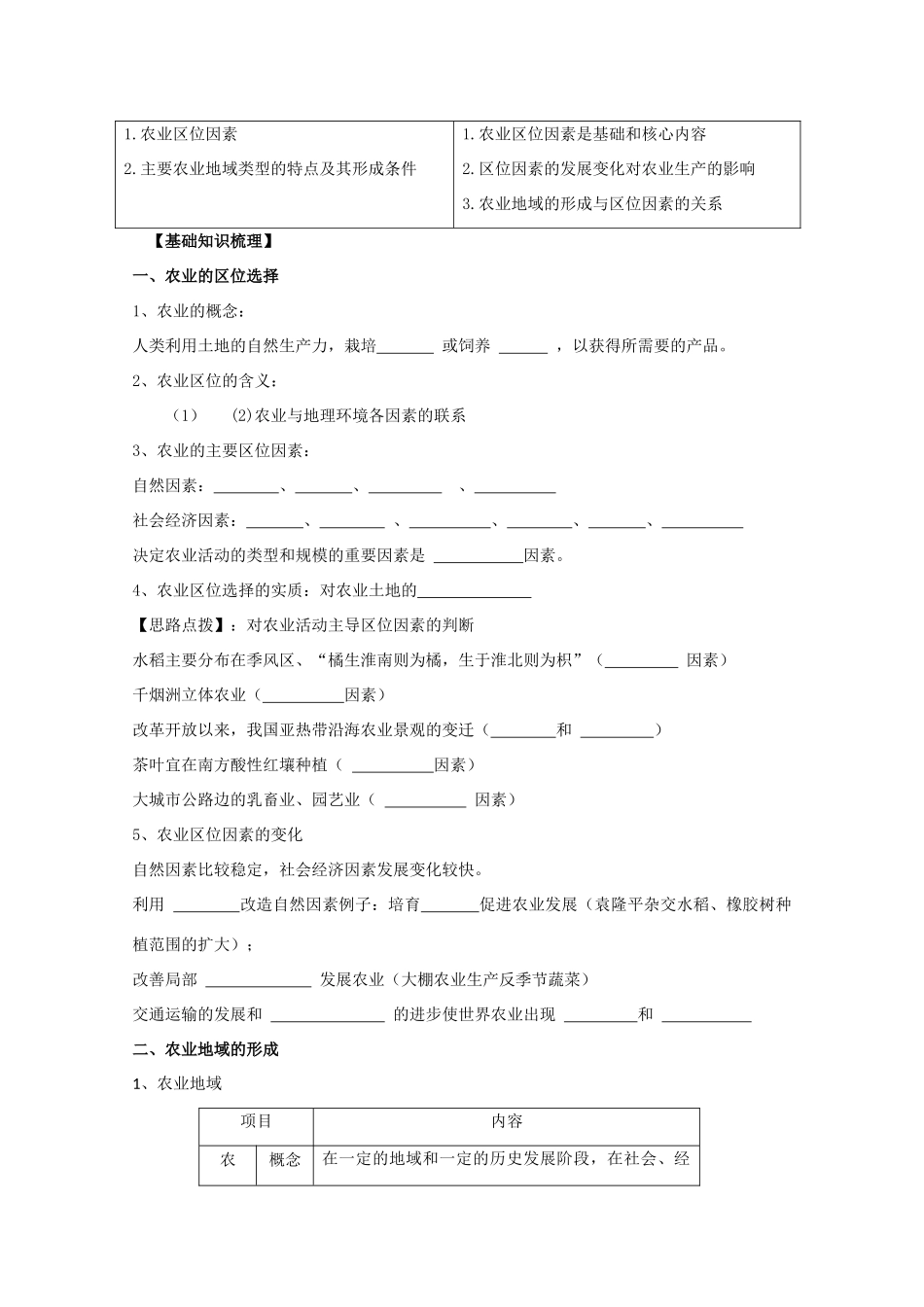 江苏省常州市高考地理复习学案 2-3.1《农业的区位选择》 新人教版必修2_第2页