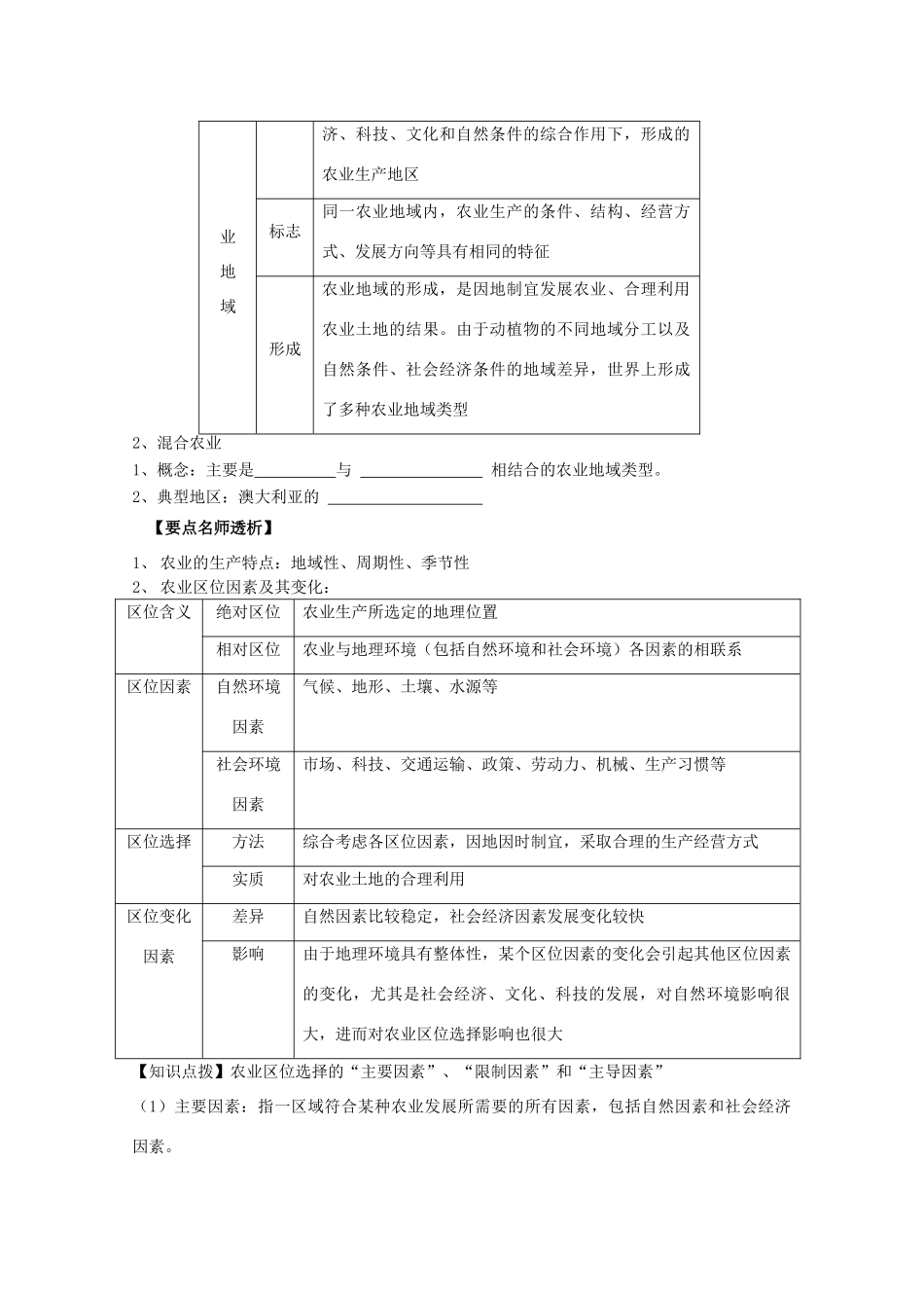 江苏省常州市高考地理复习学案 2-3.1《农业的区位选择》 新人教版必修2_第3页
