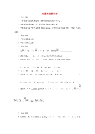 江苏省常州市西夏墅中学高三数学 向量的坐标表示教学案 苏教版