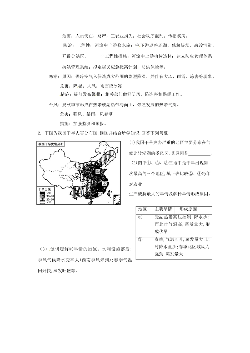 江苏省如东县马塘中学高中地理《自然环境对人类活动的影响》导学案 新人教版必修1_第3页