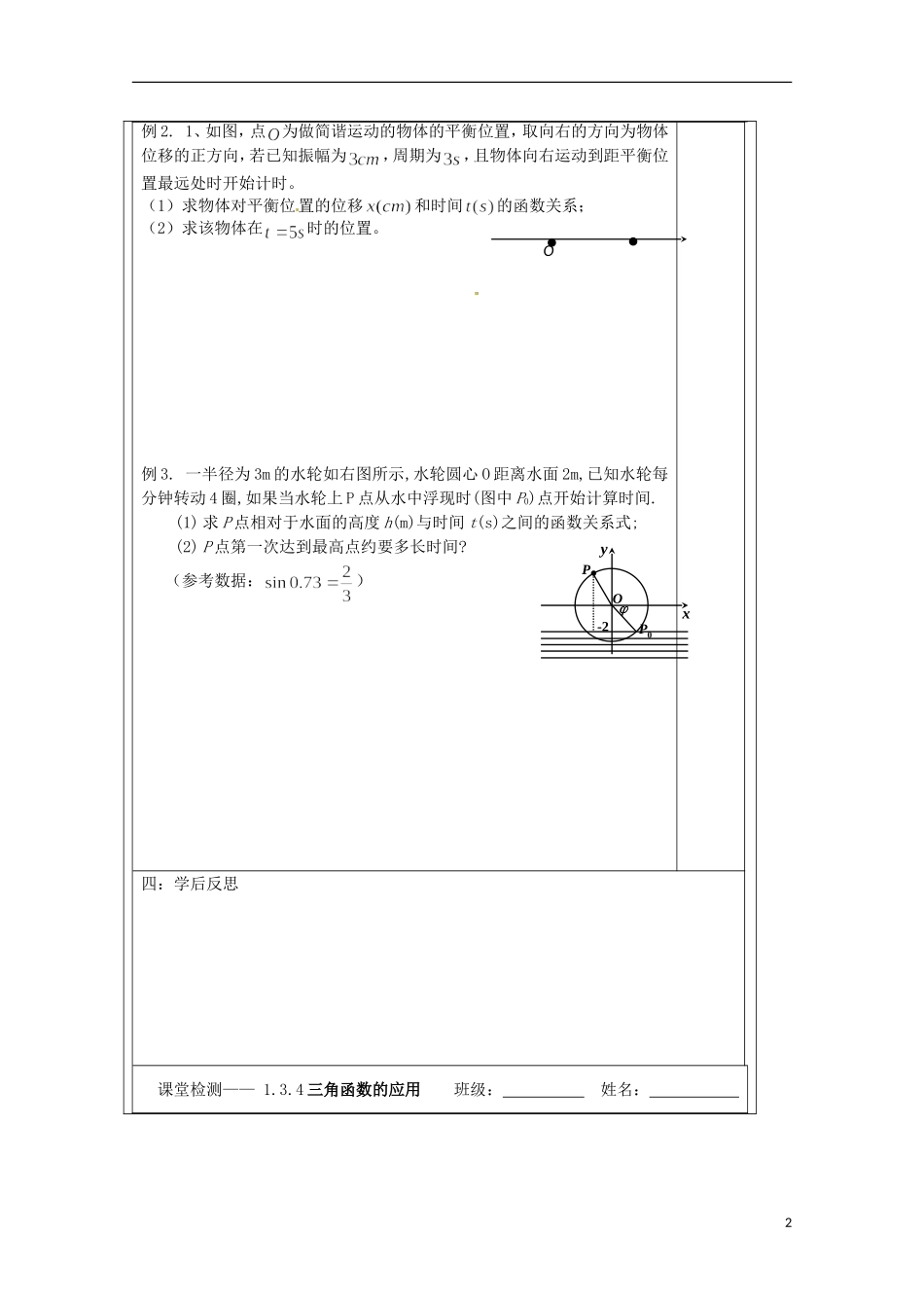 江苏省建陵高级中学2013-2014学年高中数学 1.3.4三角函数的导学案 苏教版必修4_第2页