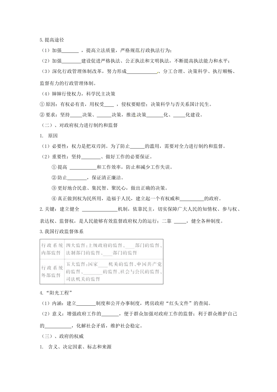 江苏省常州市西夏墅中学高中政治《我国政府受人民监督》学案 新人教版必修2_第2页