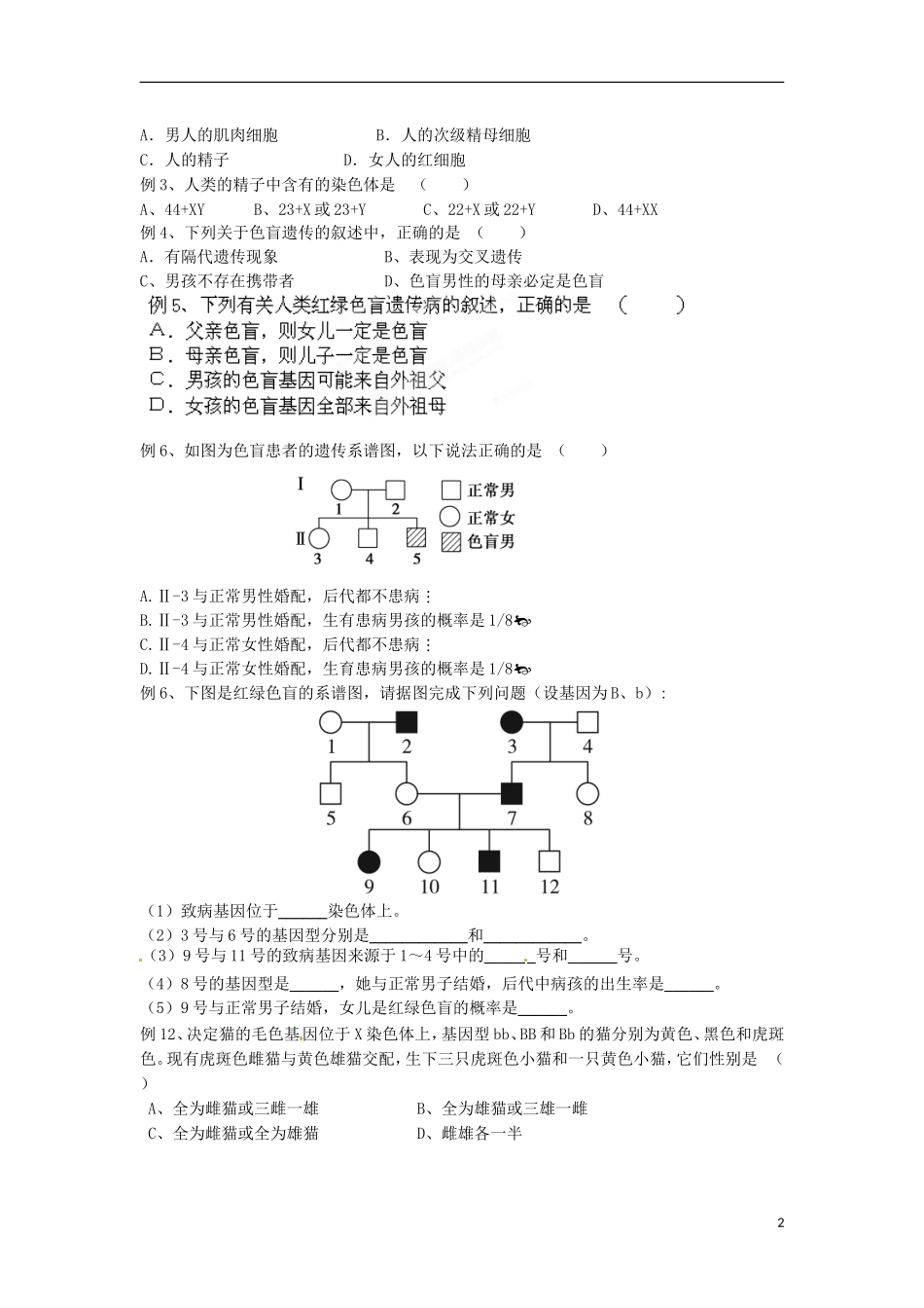 江苏省宿迁市宿豫区实验高级中学2014年高中生物 3.2 基因的自由组合定律（第六课时）导学案 苏教版必修2_第2页