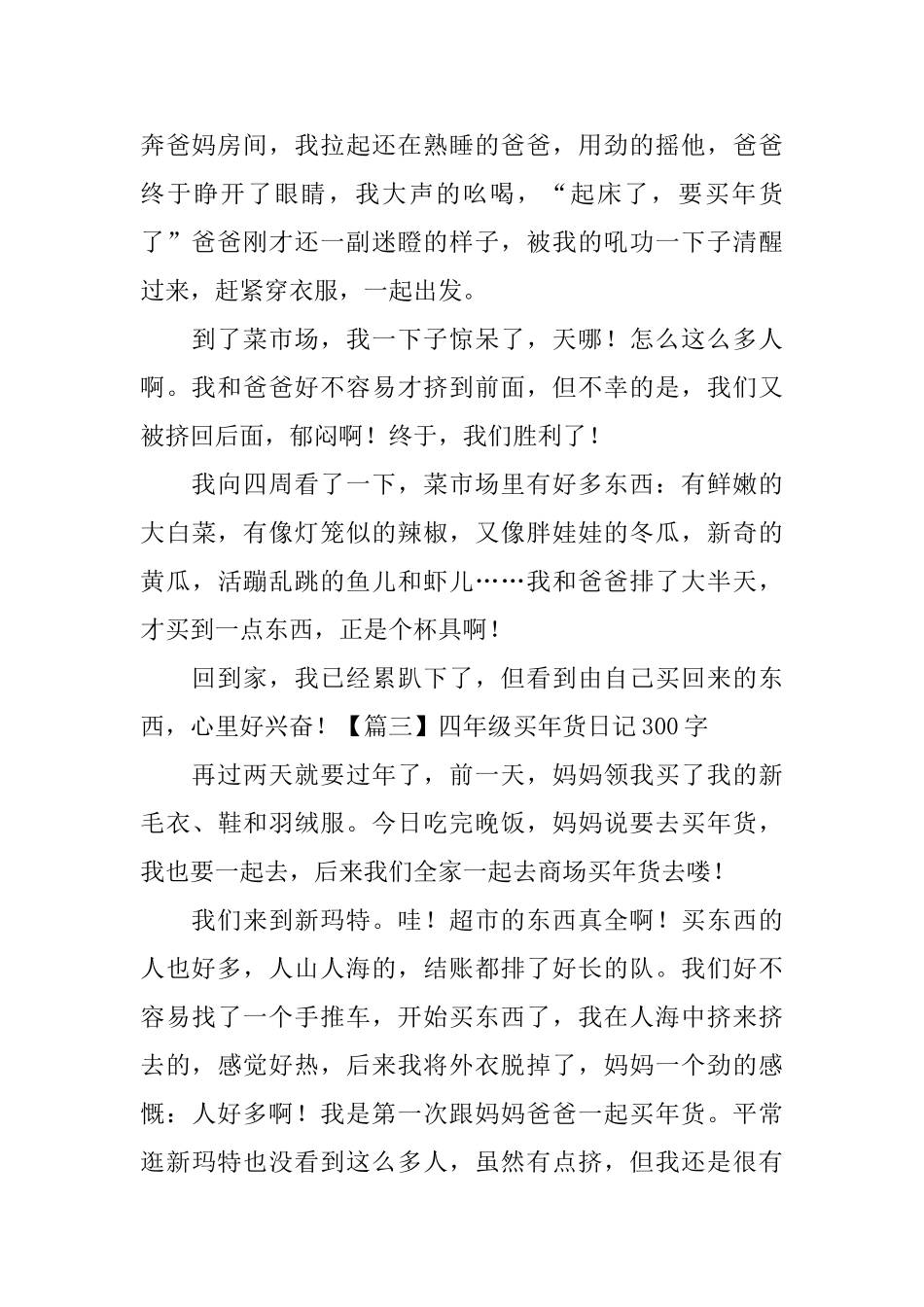 四年级买年货日记300字6篇_第2页
