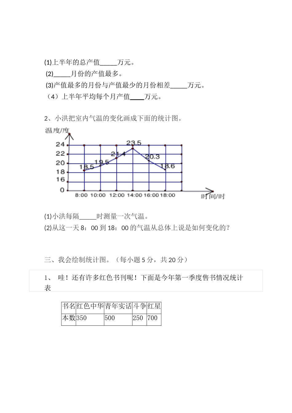 四年级数学下册第六单元练习题_第2页