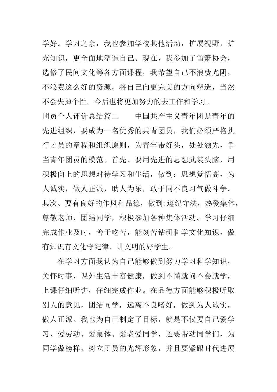 团员个人评价总结_第2页