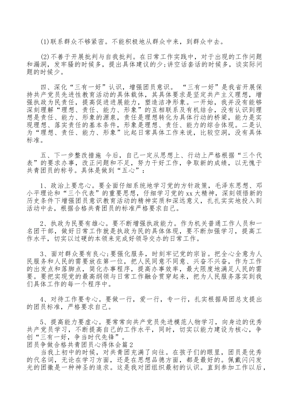 团员争做合格共青团员心得体会_第2页