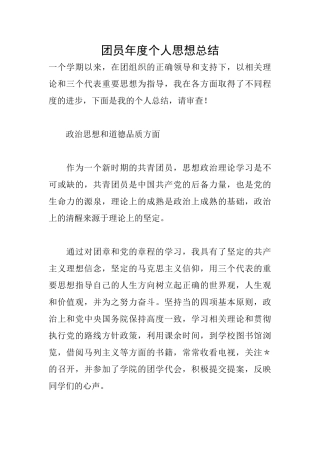 团员年度个人思想总结
