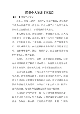 团员个人鉴定