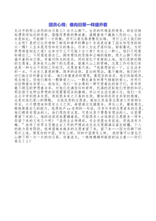 团员心得;像向日葵一样盛开着