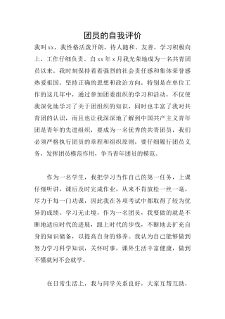 团员的自我评价