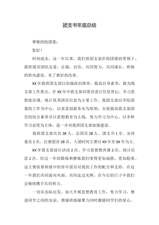 团支书年底总结