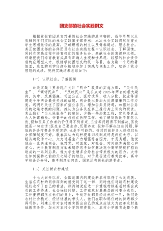 团支部的社会实践例文