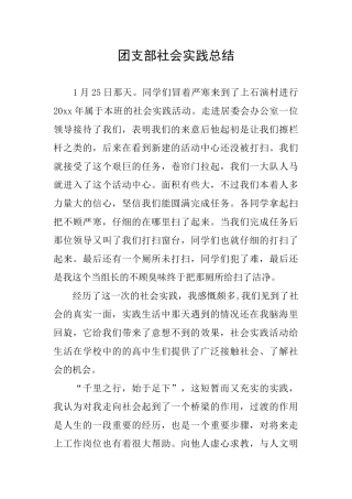 团支部社会实践总结