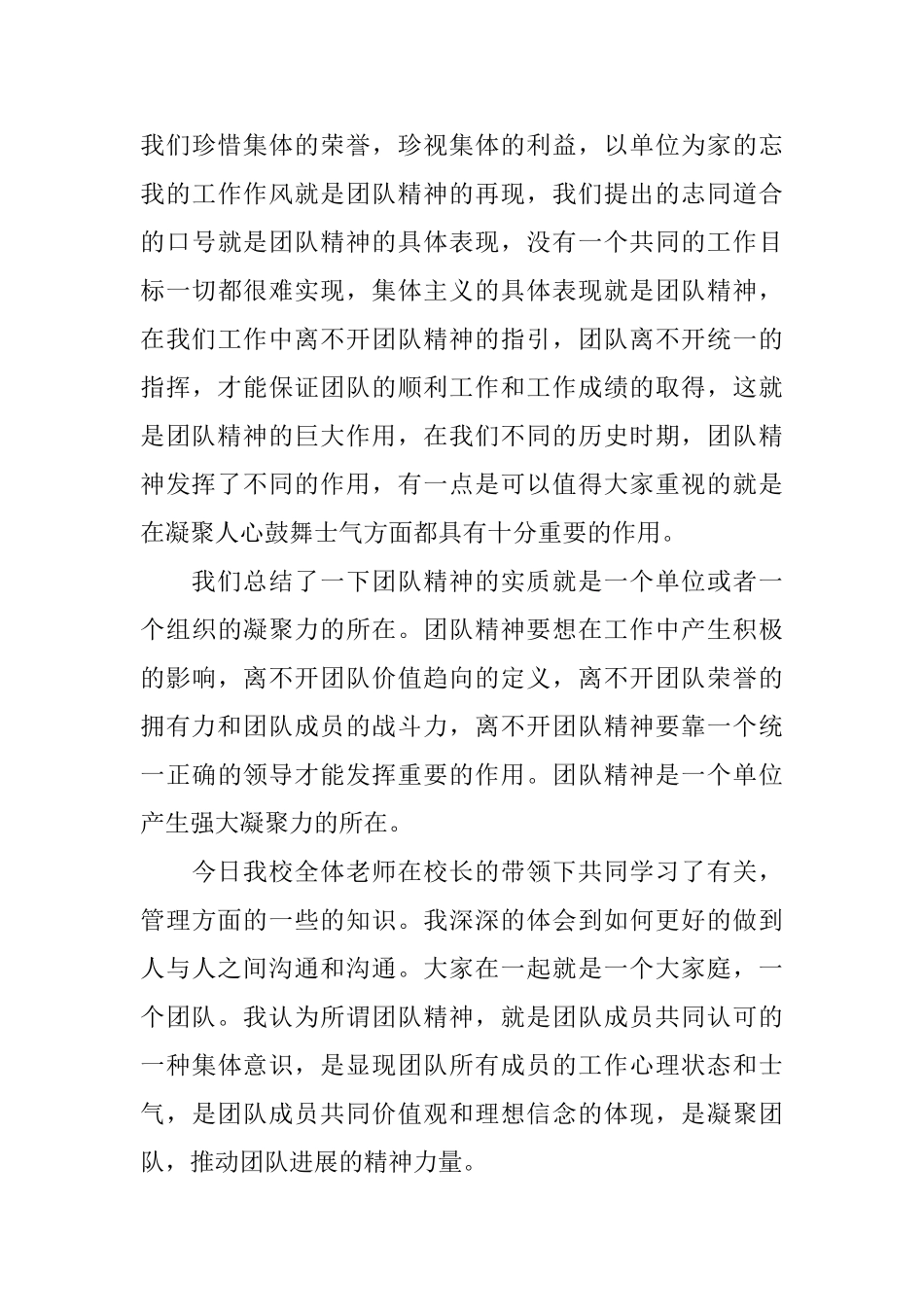 团队合作精神学习心得体会4篇_第3页