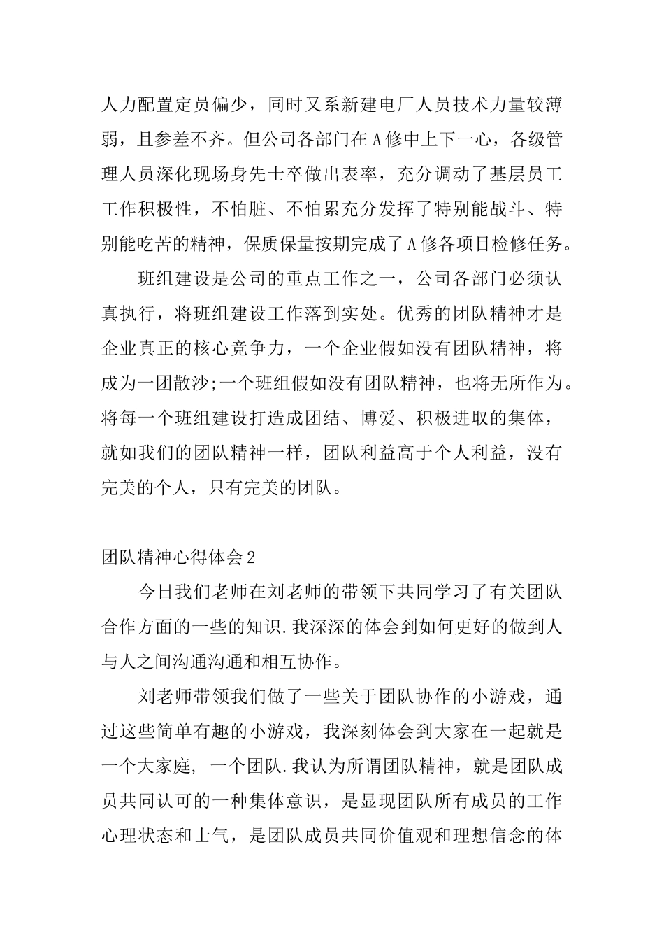 团队精神心得体会10篇_第2页
