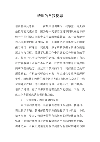 培训的自我反思
