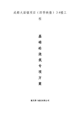 基础砼浇筑专项方案