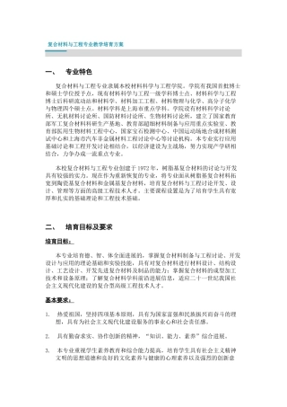 复合材料与工程专业教学培养方案