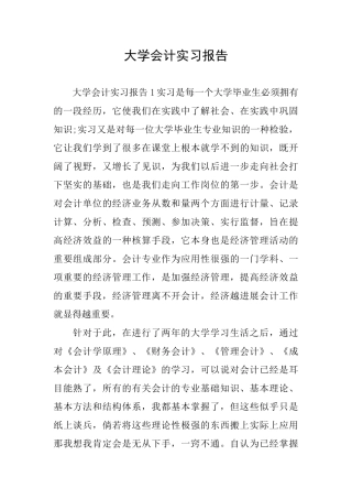 大学会计实习报告
