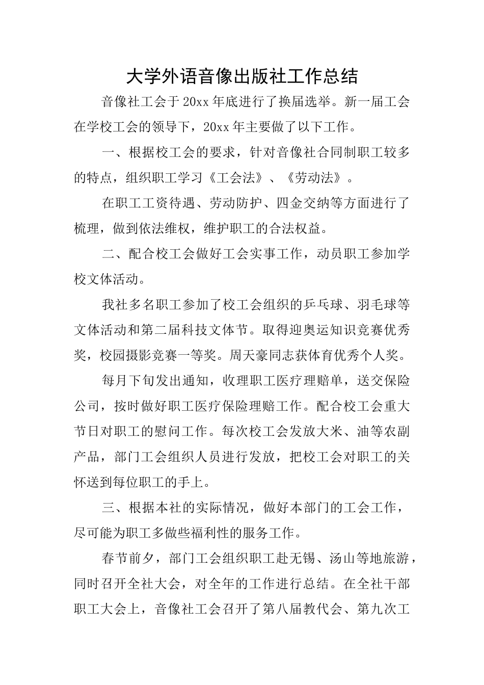 大学外语音像出版社工作总结_第1页