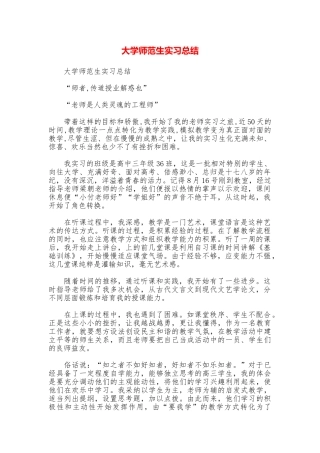 大学师范生实习总结