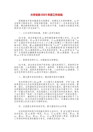 大学支部2025年度工作总结