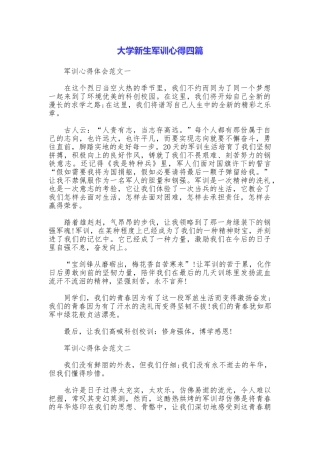 大学新生军训心得四篇