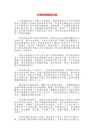 大学生劳动周小结