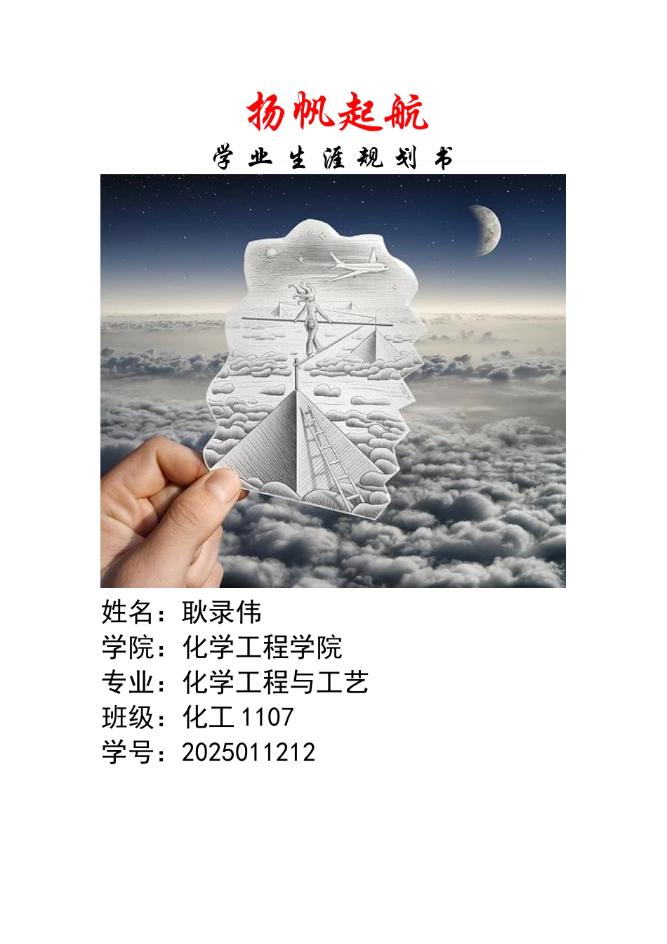 大学生学业生涯规划书化工_第1页