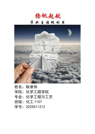 大学生学业生涯规划书化工