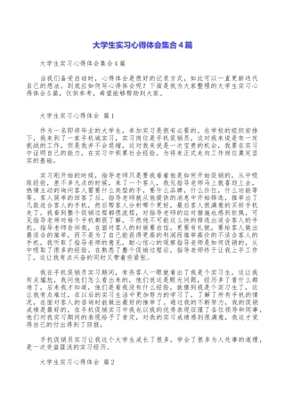 大学生实习心得体会集合4篇